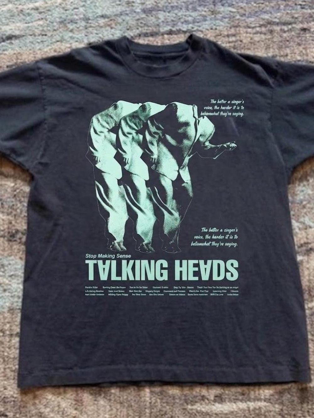 Gildan Black Talking Heads 'Stop Making Sense' Graphic Tee with Mint Print